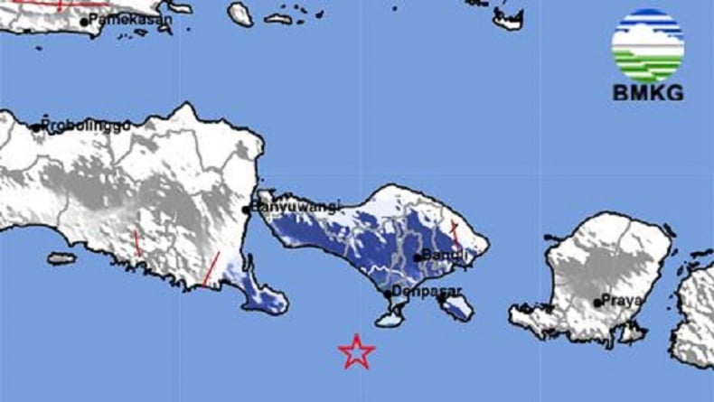 Gempa Hari Ini Magnitudo 4,4 Guncang Kuta Selatan, Berpusat di Laut