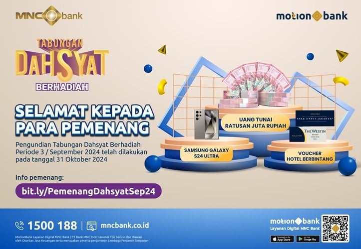 Kembali Digelar! MNC Bank Serahkan Hadiah Total Ratusan Juta Rupiah dalam Undian Tabungan Dahsyat Berhadiah