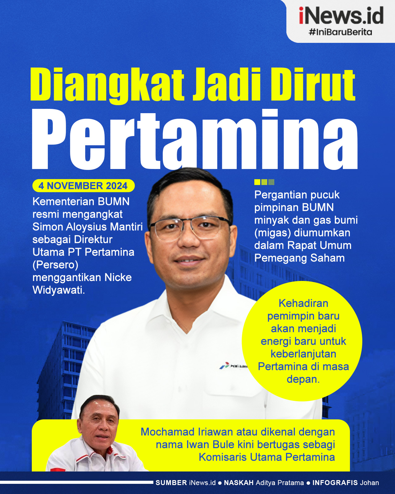 Infografis Simon Aloysius Mantiri Resmi Ditunjuk Jadi Dirut Pertamina