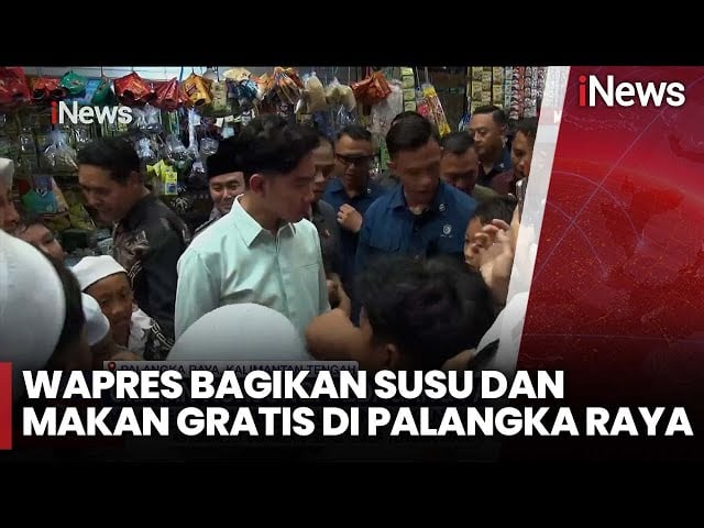 Gibran Bagi-bagi Susu dan Makan Gratis di Palangka Raya