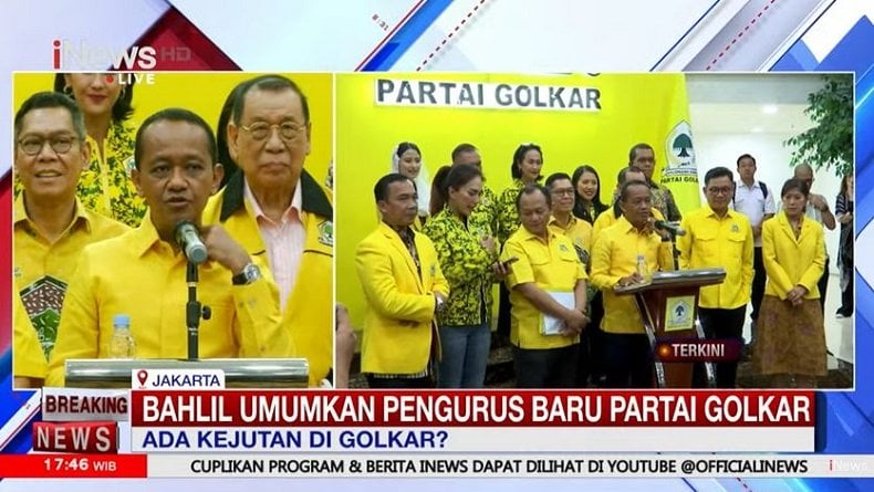 Bahlil Umumkan Pengurus Lengkap DPP Partai Golkar, Bamsoet Jadi Waketum