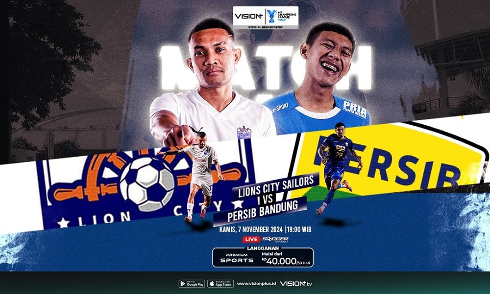 Link Live Streaming Persib Vs Lion City Sailors di Liga Champions Asia 2 Malam Ini