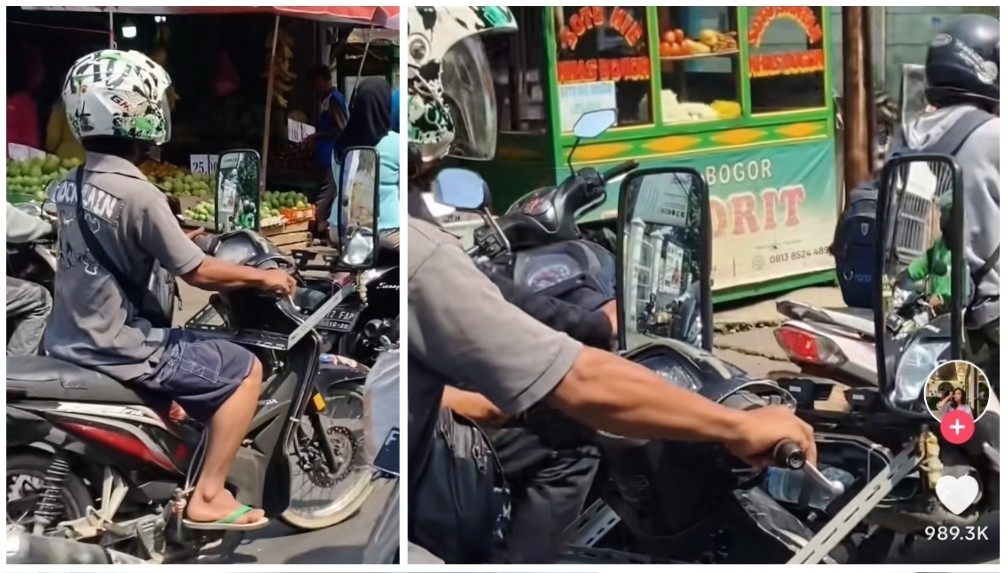 Viral Pemotor Pakai Kaca Spion Besar, Netizen Ngakak: Bisa Lihat Masa Lalu