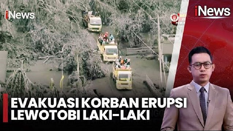 Dramatis! Ratusan Warga Korban Erupsi Gunung Lewotobi Laki-Laki Dievakuasi dengan Truk