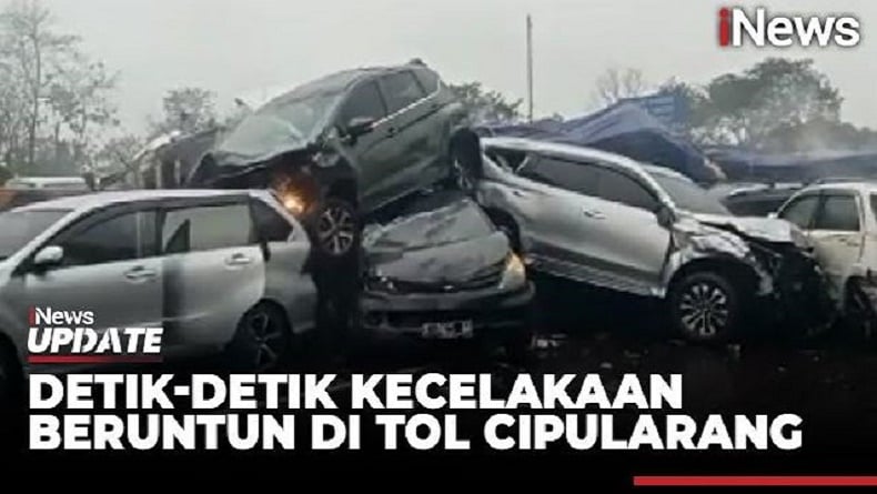 Viral Video Rekaman CCTV Detik-Detik Kecelakaan Beruntun di Tol Cipularang