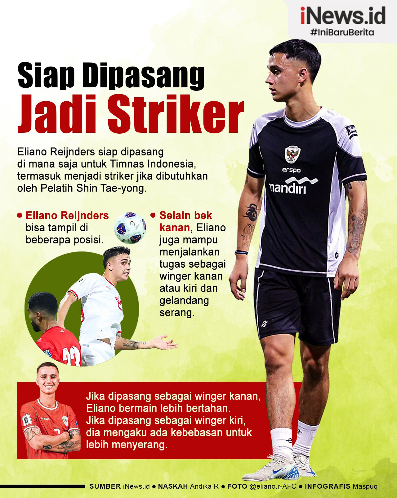 Infografis Eliano Reijnders Siap Dipasang Jadi Striker Timnas