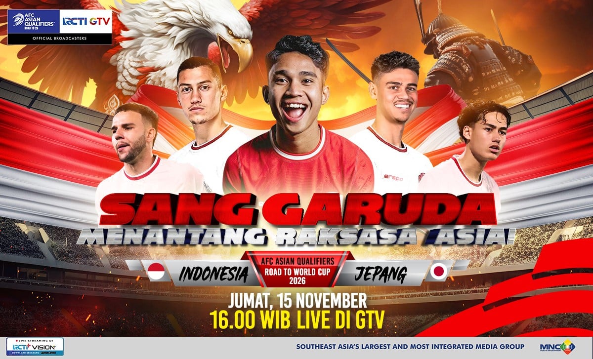 Live di GTV! Ini Jadwal Timnas Indonesia vs Jepang di Kualifikasi Piala Dunia 2026