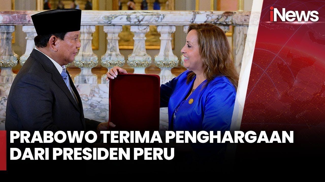 Momen Prabowo Terima Penghargaan Tertinggi Peru, Diserahkan Presiden Boluarte