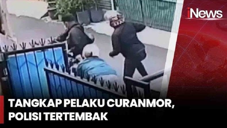 Momen Menegangkan Polisi Ditembak Maling Motor di Cengkareng