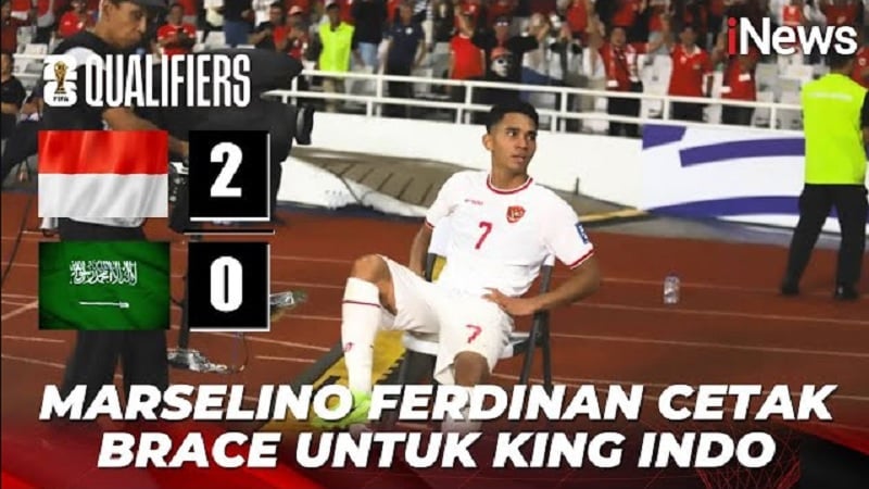 2 Gol Berkelas Marselino Ferdinan ke Gawang Arab Saudi 