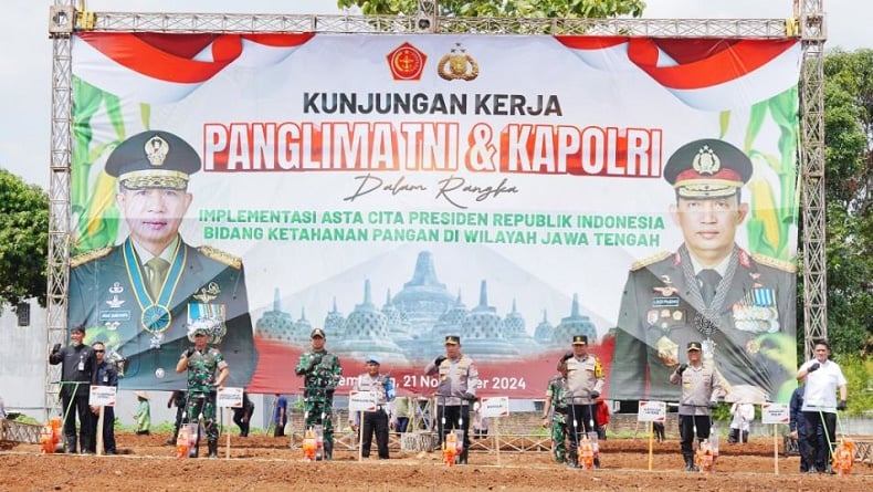 Kapolri dan Panglima TNI Tinjau Kesiapan Program Ketahanan Pangan di Jateng