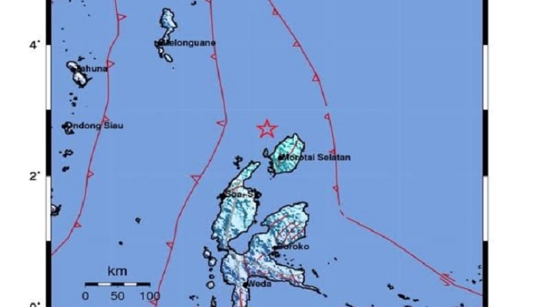 Gempa Terkini Magnitudo 5,4 Guncang Daruba Maluku Utara