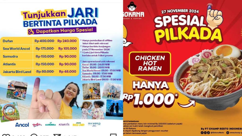 8 Promo Pilkada 27 November 2024, Dapatkan Diskon Menarik dari Kuliner, Transportasi hingga Rekreasi