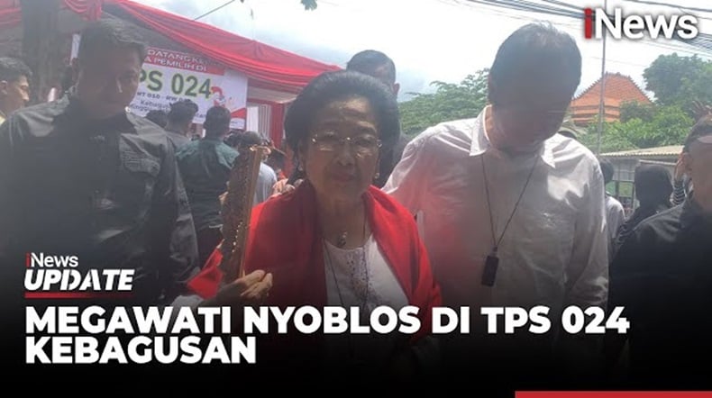 Megawati Nyoblos Pilkada 2024 di TPS 024 Kebagusan, Disambut Tarian