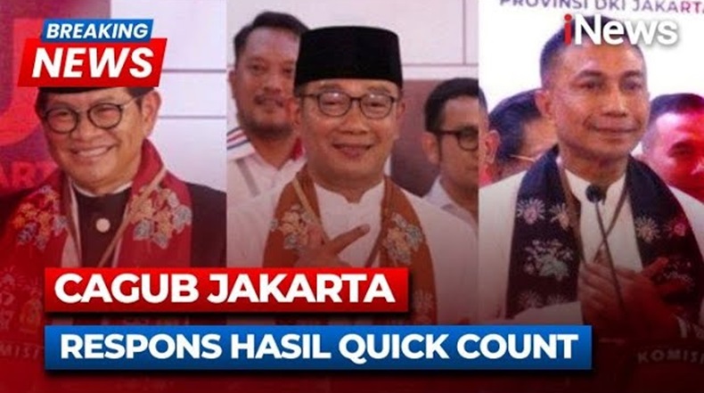 Respons RK-Suswono, Dharma-Kun dan Pramono-Rano soal Hasil Quick Count Pilkada Jakarta