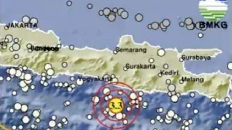 Gempa Hari Ini Magnitudo 3,3 Guncang Gunungkidul