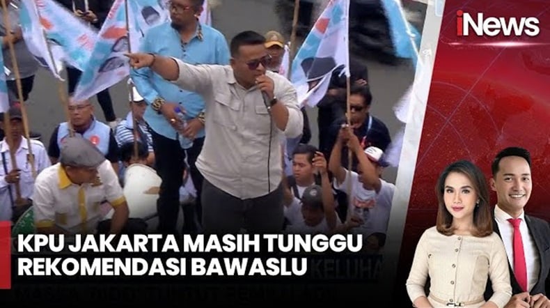 Relawan RIDO Demo di KPU Jakarta, Tuntut Rekapitulasi Suara yang Adil