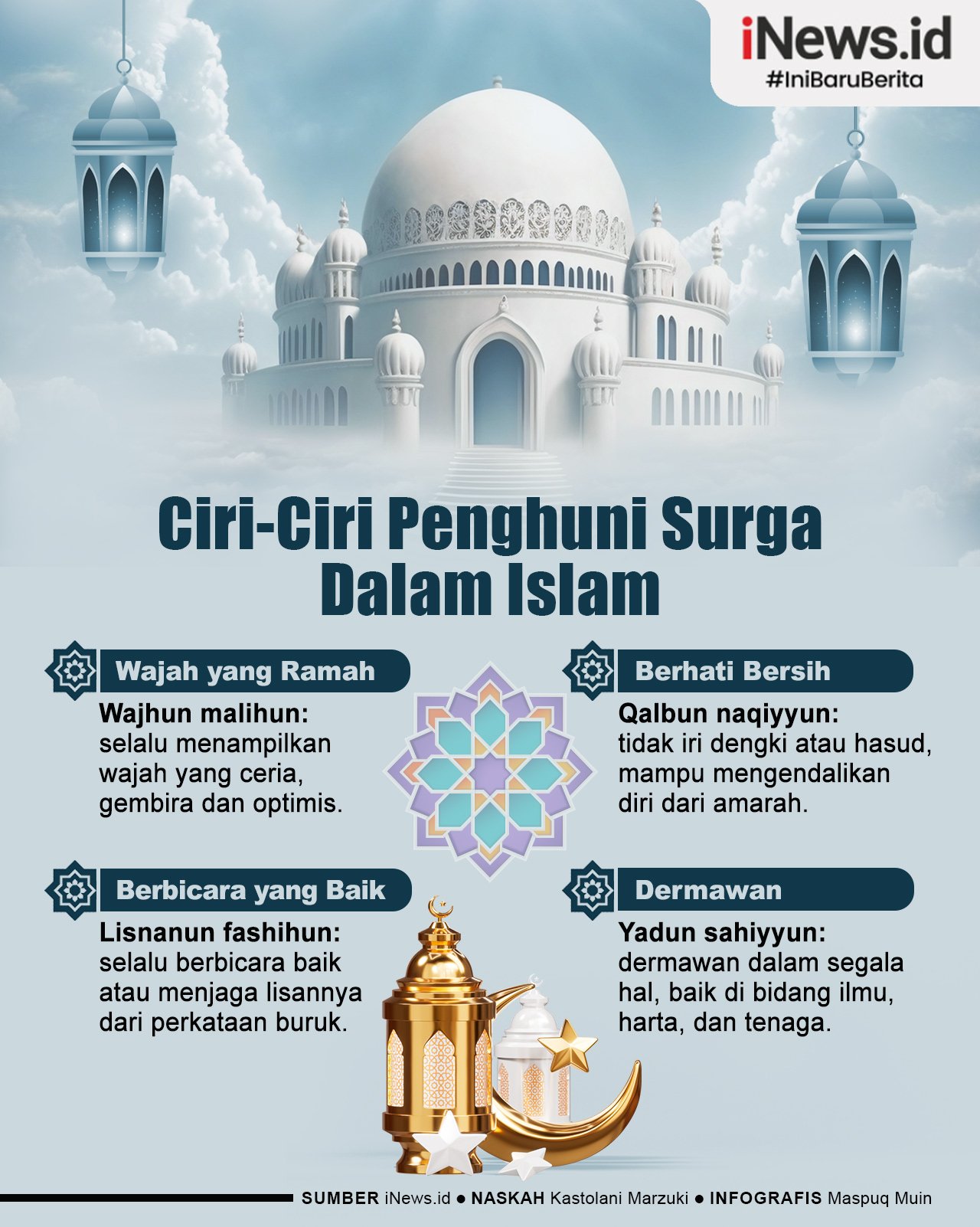 Infografis Ciri-Ciri Penghuni Surga Dalam Islam