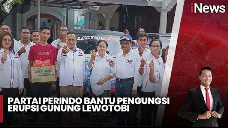 Aksi Peduli Sosial Partai Perindo Bantu Pengungsi Erupsi Gunung Lewotobi di NTT