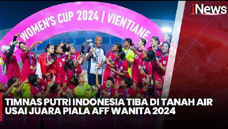 Momen Timnas Putri Indonesia Tiba di Tanah Air, Pamerkan Trofi Piala AFF Wanita 2024