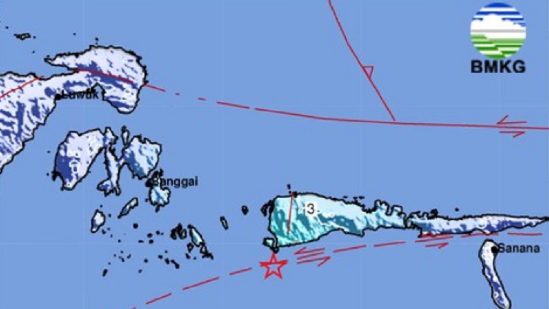 Gempa Hari Ini Magnitudo 5,1 Guncang  Bobong Maluku Utara