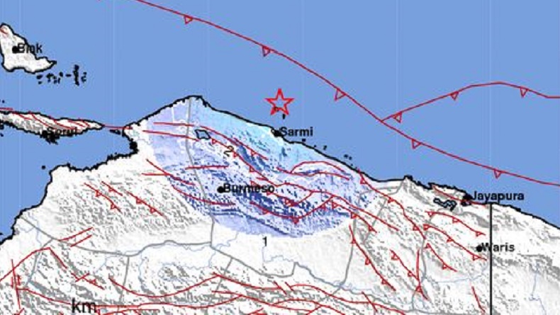 Gempa Hari Ini Magnitudo 4,7 Guncang Sarmi Papua