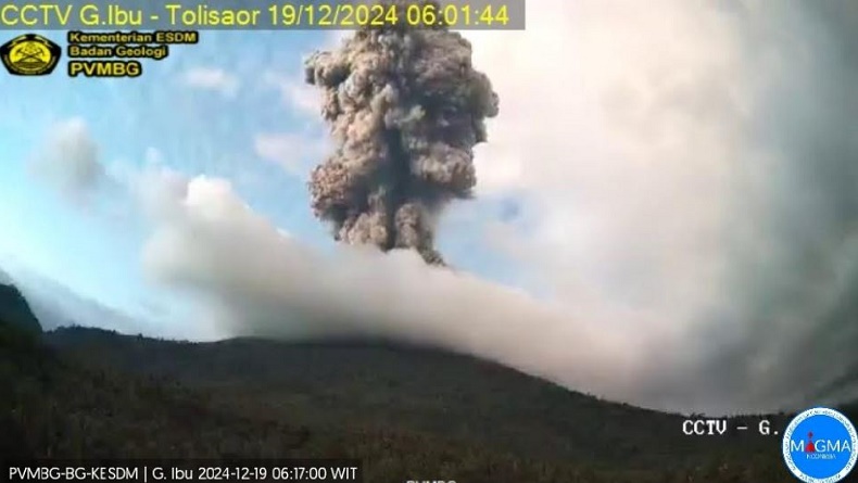 Gunung Ibu Meletus Hari Ini, Muntahkan Abu Vulkanis Setinggi 1.500 Meter