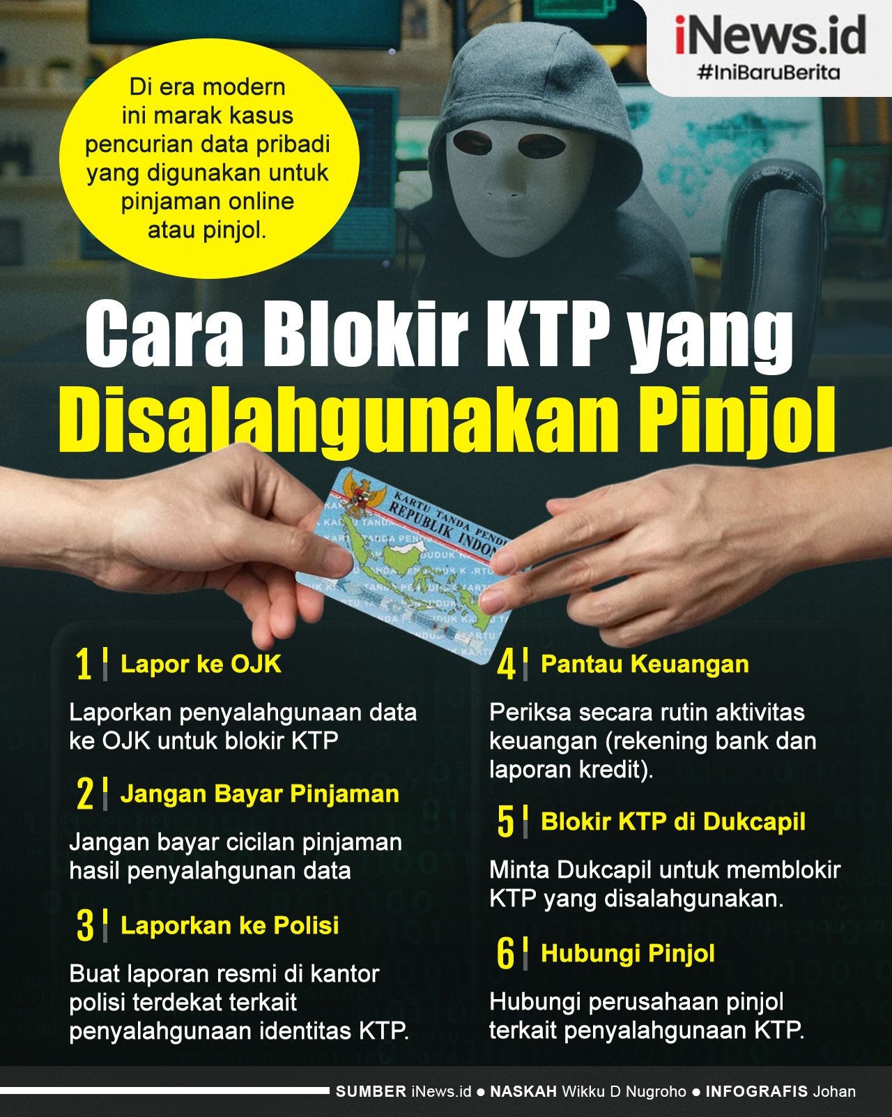 Infografis Cara Blokir KTP yang Disalahgunakan Pinjol