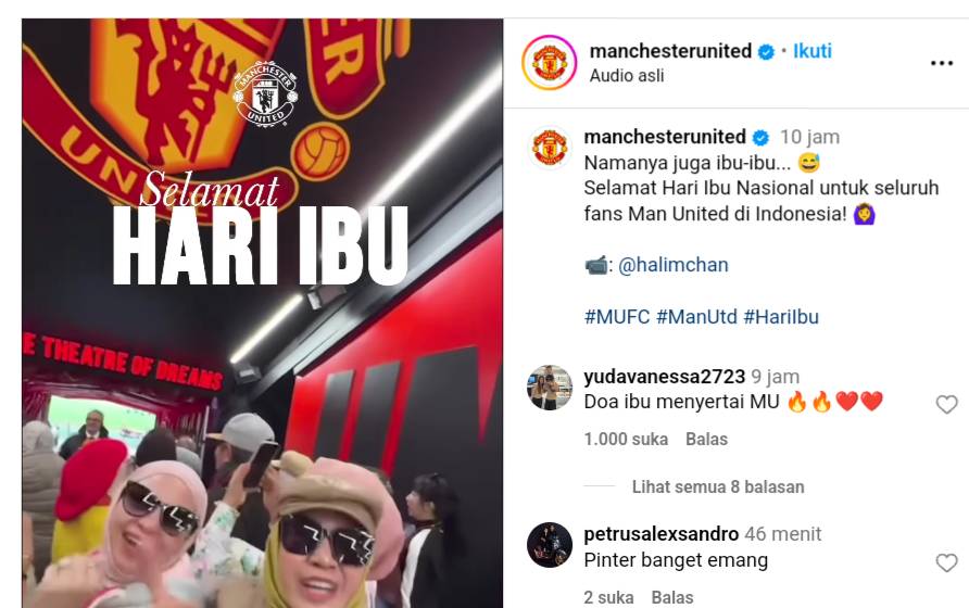 Kocak! Begini Cara Manchester United Kirim Ucapan Hari Ibu