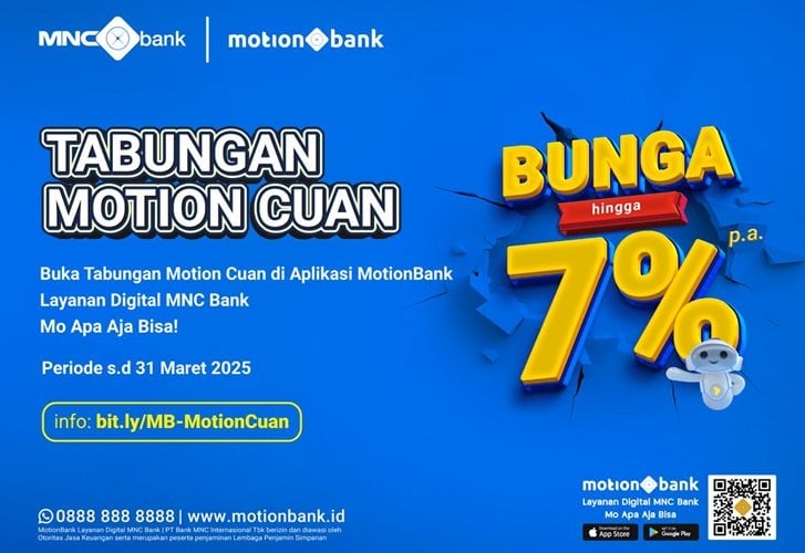 Kenalan dengan Tabungan Motion Cuan, Nabung Lebih Seru dengan Bunga Hingga 7 persen p.a!