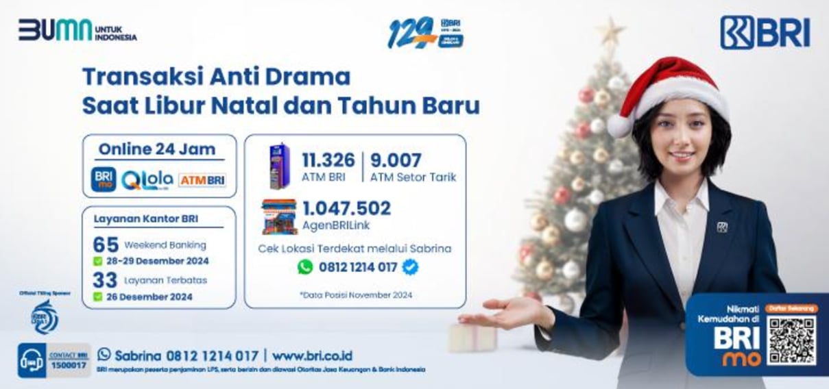 Tips Lancar Bertransaksi selama Libur Nataru 2024 dengan Layanan BRI