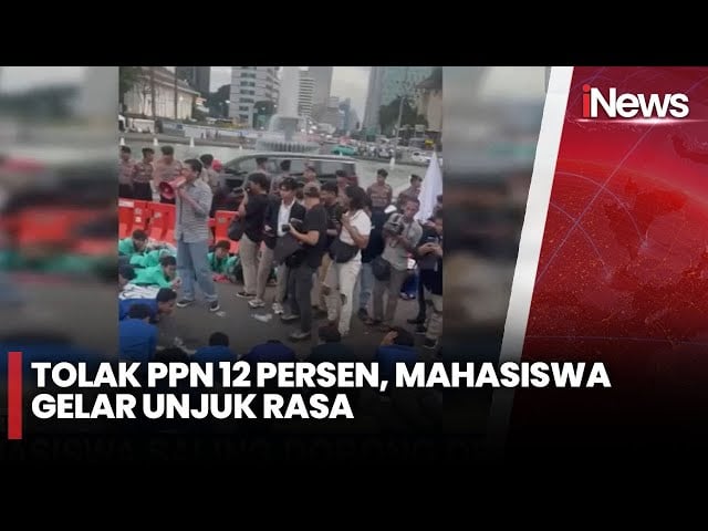 Ratusan Mahasiswa HMI Gelar Aksi Tolak Kenaikan PPN 12% di Patung Kuda