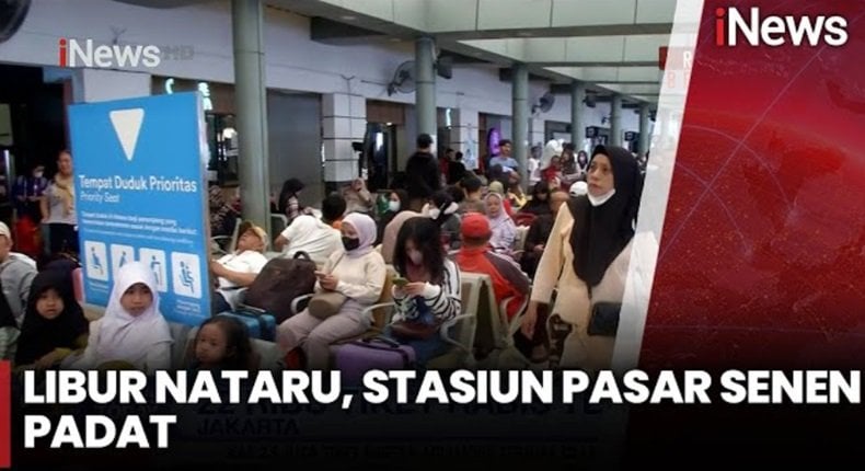 Stasiun Pasar Senen dan Stasiun Whoosh Halim Dipadati Penumpang pada Libur Nataru