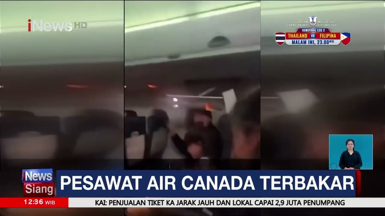 Detik-Detik Pesawat Air Canada Terbakar saat Mendarat di Bandara Halifax Stanfield