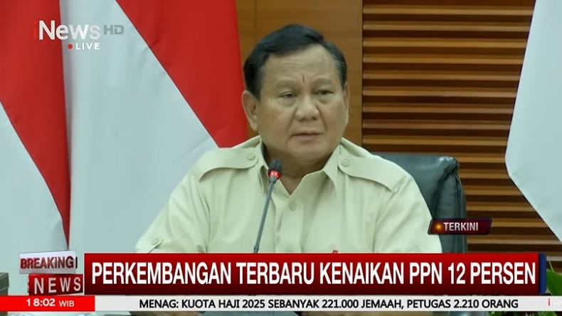 Breaking News, Prabowo Umumkan Kenaikan Tarif PPN 12 Persen Hanya untuk Barang dan Jasa Mewah