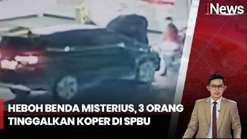 Heboh! 3 Pria OTK Tinggalkan Koper Misterius di SPBU Sidoarjo