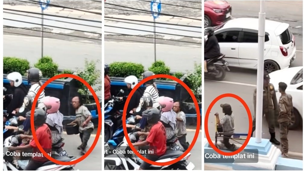 Viral Pengemis Sundut Pengendara Motor dengan Rokok karena Tak Diberi Uang, Netizen Geram: Meresahkan!