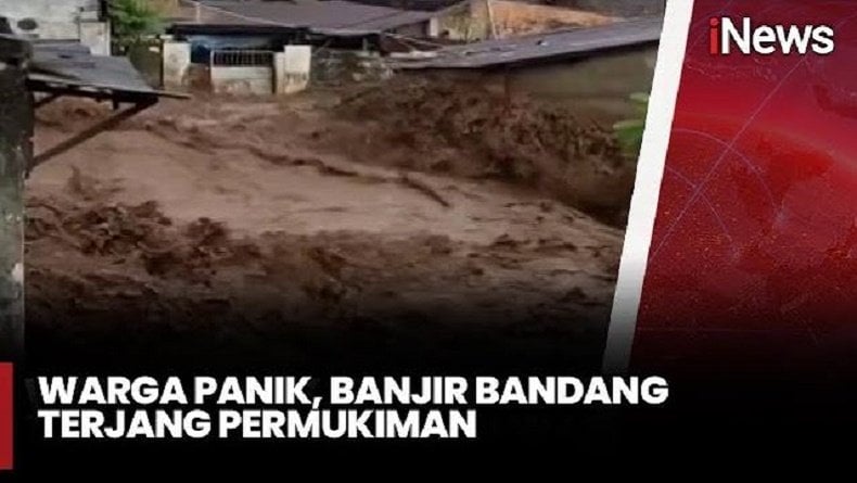 Detik-detik Banjir Bandang di Tuban Masuk Permukiman, Warga Dilanda Kepanikan