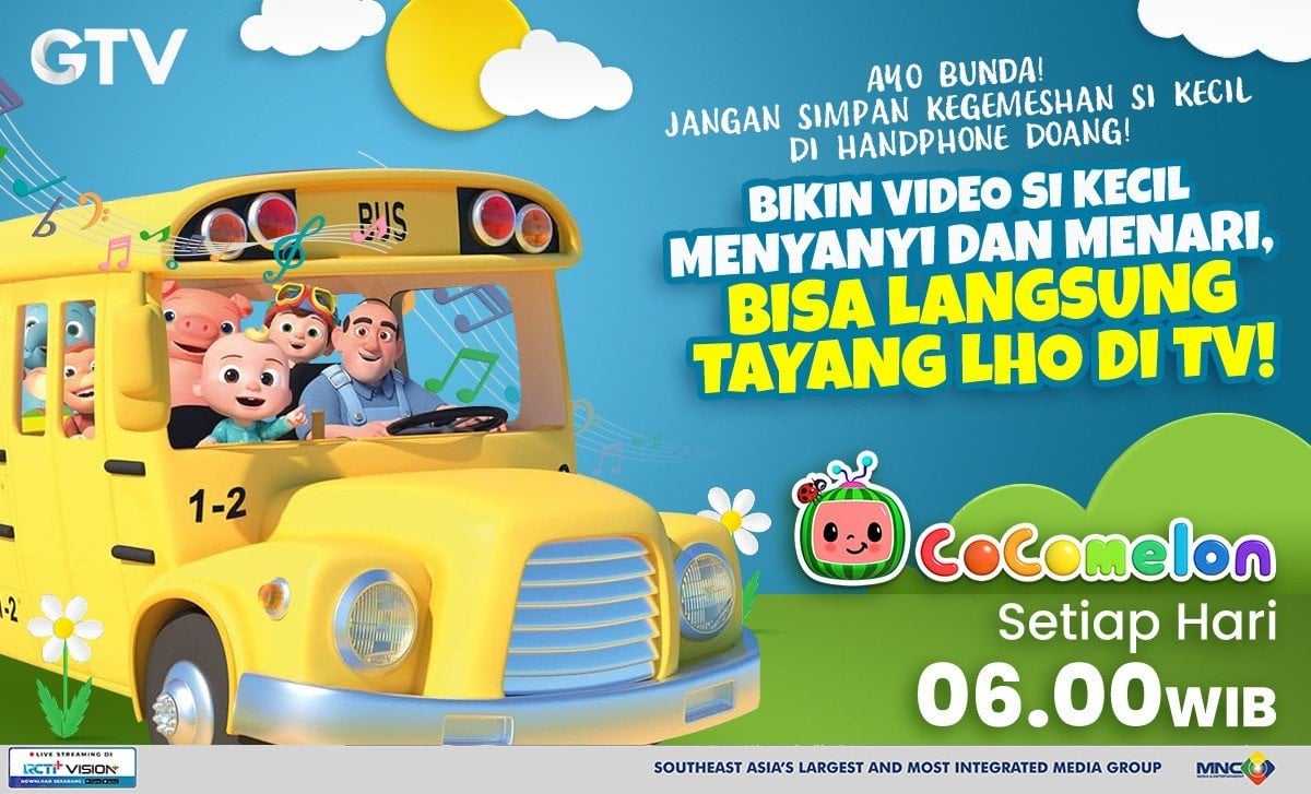 Seru-seruan Pagi Ajak Si Kecil Bernyanyi dan Menari bareng Cocomelon di GTV