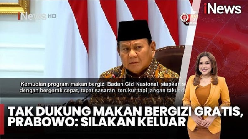 Prabowo: Yang Tidak Dukung Makan Bergizi Gratis Silakan Keluar dari Pemerintahan