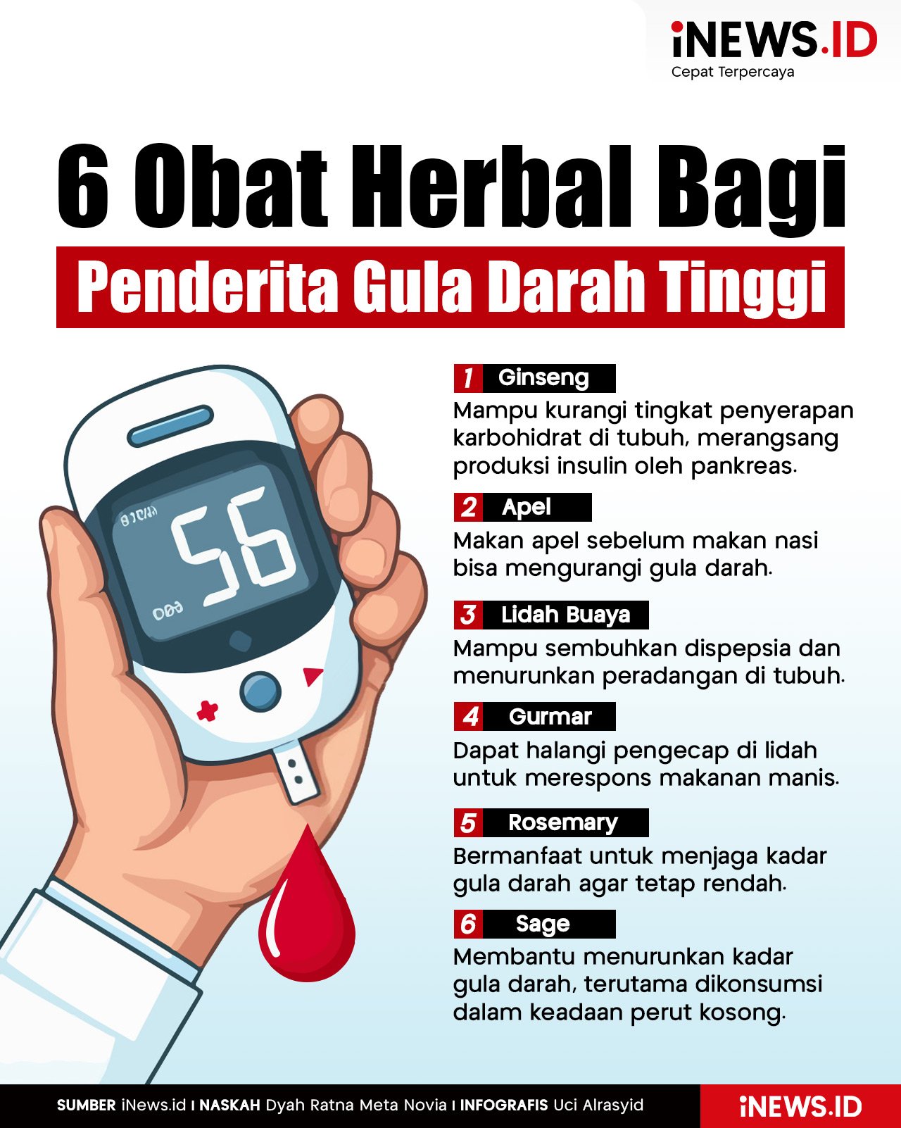 Infografis 6 Obat Herbal Bagi Penderita Gula Darah Tinggi