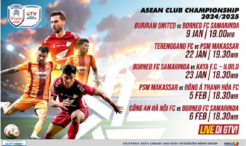 Saksikan Perjuangan PSM dan Borneo FC di ASEAN Club Championship, Live GTV!