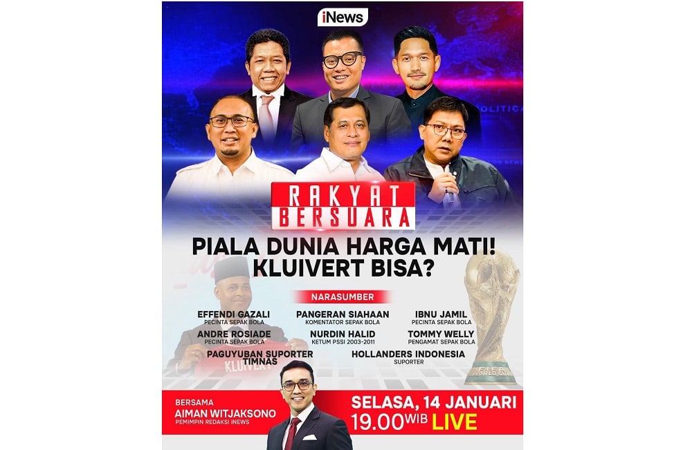 Piala Dunia Harga Mati! Kluivert Bisa? Malam Ini di Rakyat Bersuara, Live iNews