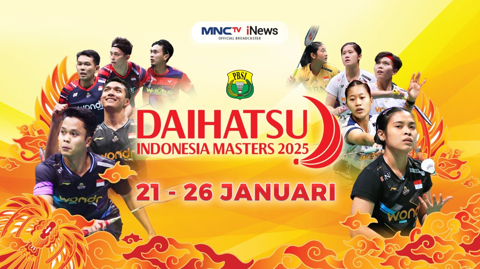 Dukung Pebulu Tangkis Tanah Air di Indonesia Masters 2025, Live MNCTV dan iNews TV