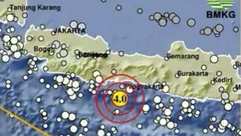 Gempa Terkini Magnitudo 4,0 Guncang Cilacap Jateng