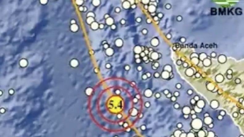 Gempa Terkini Magnitudo 5,4 Guncang Calang Aceh Jaya