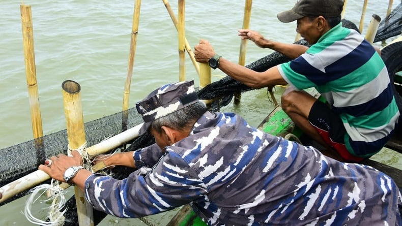 Potret Prajurit TNI AL dan Masyarakat Bongkar Pagar Laut 30 Km di Tangerang