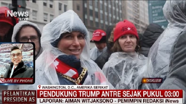 Momen Pendukung Trump Antusias Nonton Pelantikan di Tengah Suhu Dingin