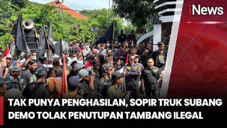 Demo Ratusan Sopir Truk Memanas di DPRD Subang, Tolak Penutupan Tambang Ilegal