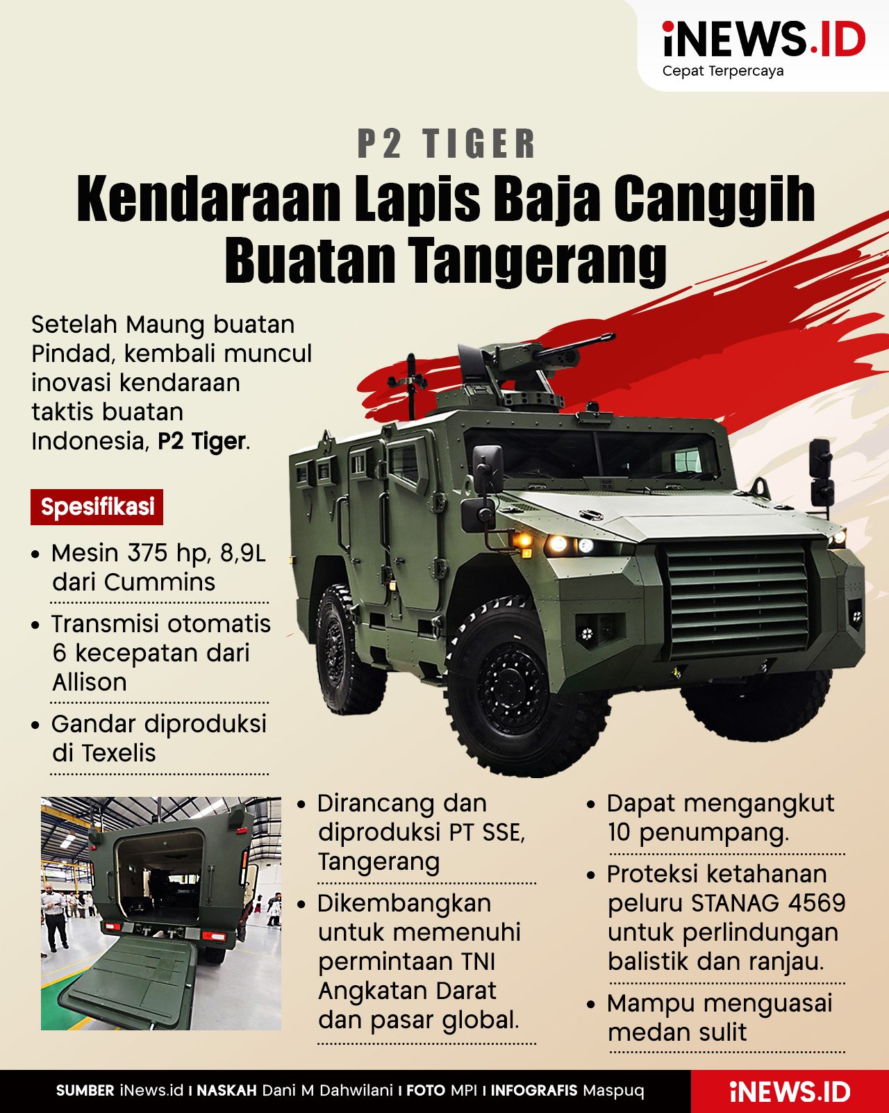 Infografis Setelah Maung, Indonesia Bikin Mobil Perang Lapis Baja P2 Tiger